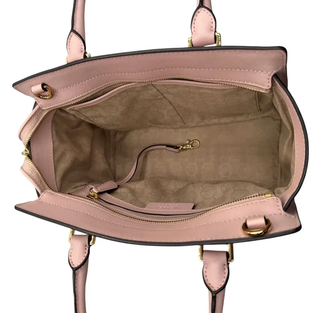 Michael Kors Selma Medium Satchel Blossom Pink Saffiano Crossbody - Picture 5 of 16